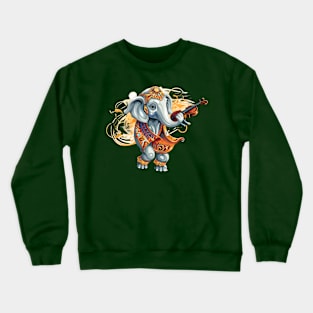 Elephant playing violin Crewneck Sweatshirt